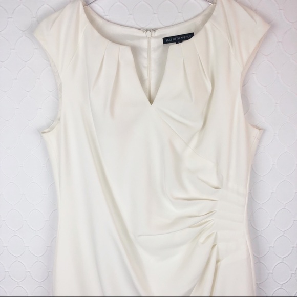 Saks Fifth Avenue Formal White Cocktail Dress 16 - Picture 2 of 6